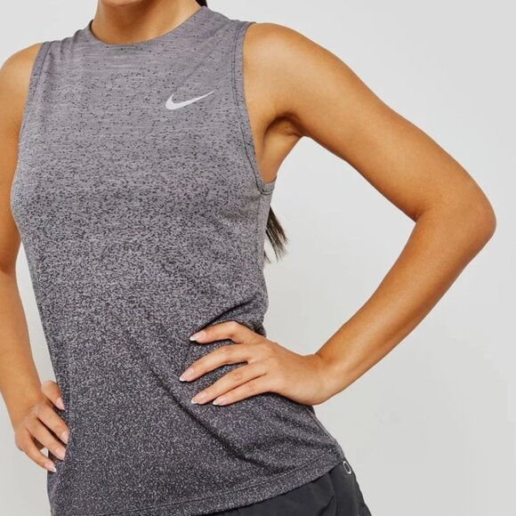 Nike Women's Elevate Dri Grey Reflective Running Tank Top - Picture 1 of 6